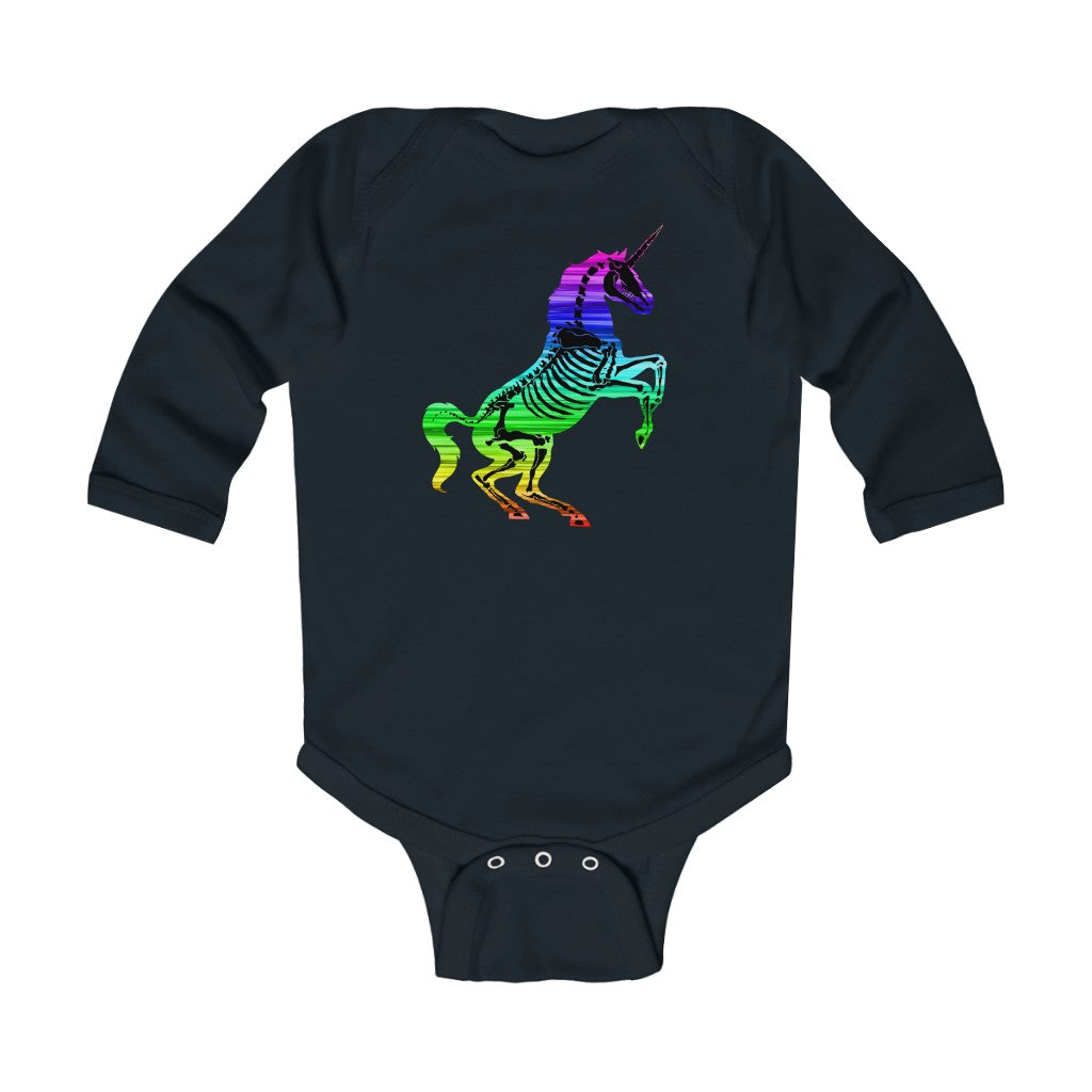 The "Rainbow Skull Candy Unicorn" Infant Long Sleeve Bodysuit