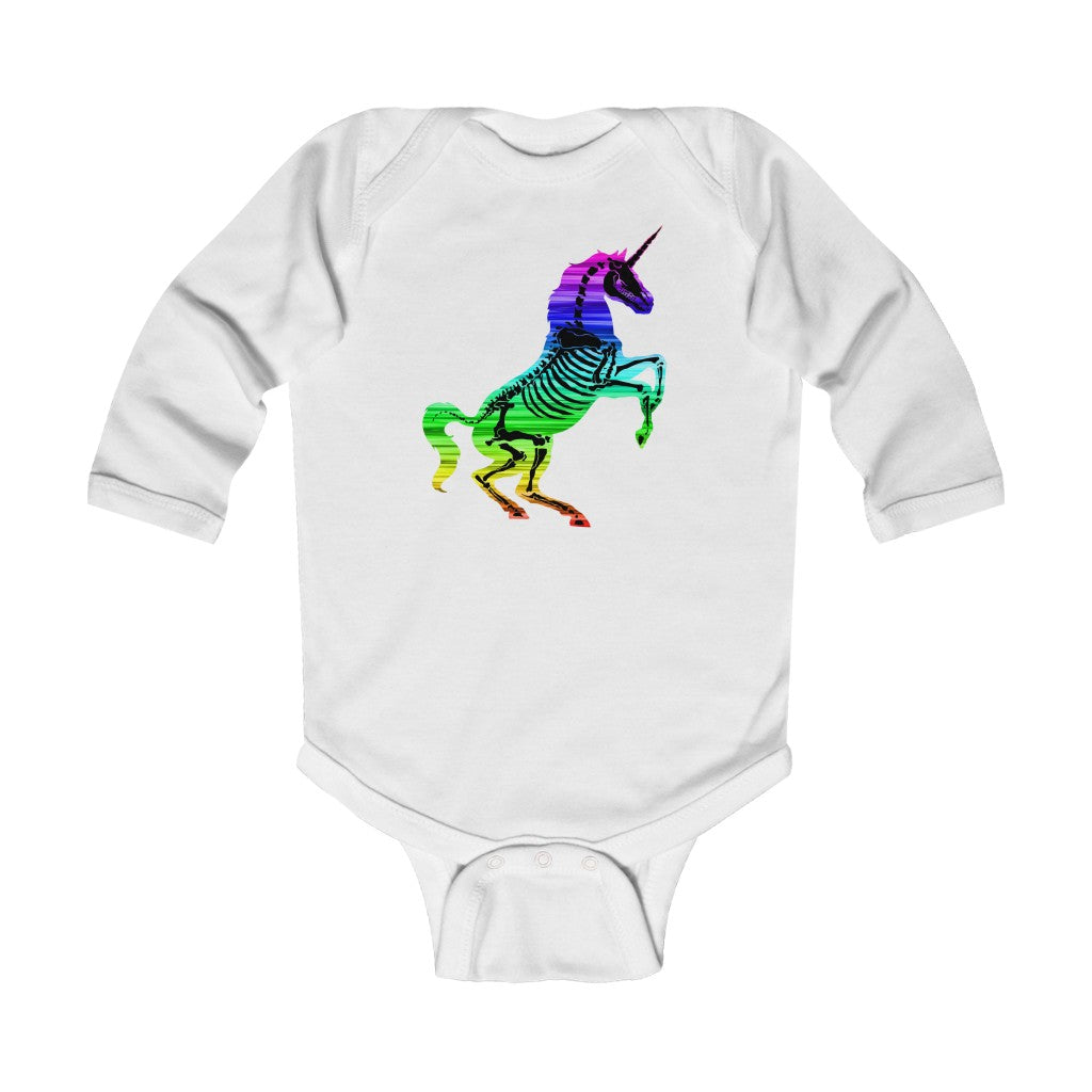 The "Rainbow Skull Candy Unicorn" Infant Long Sleeve Bodysuit