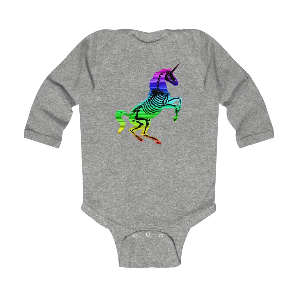 The "Rainbow Skull Candy Unicorn" Infant Long Sleeve Bodysuit