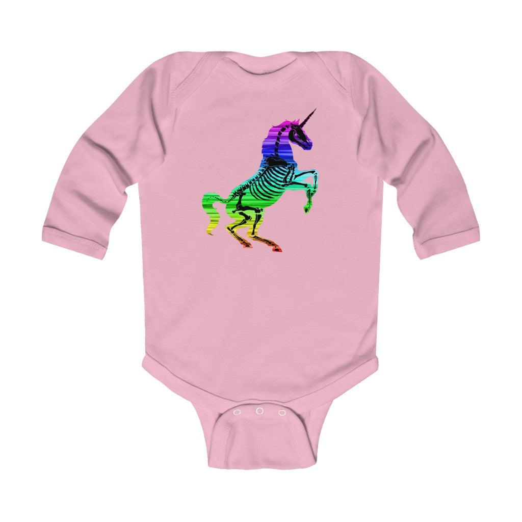 The "Rainbow Skull Candy Unicorn" Infant Long Sleeve Bodysuit