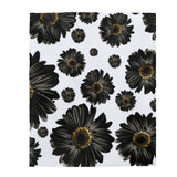 Our "Black Daisy" Velveteen Plush Blanket