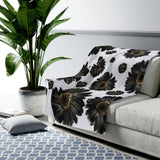 Our "Black Daisy" Velveteen Plush Blanket