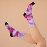 Our "Pink Marble" DTG Socks