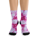 Our "Pink Marble" DTG Socks