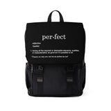 The "Perfect" (white text) Unisex Casual Shoulder Backpack