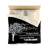 The "I am the Storm" (white text) Microfiber Duvet Cover