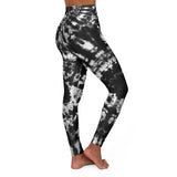 Our "Black Tie Dye" High Waisted Yoga Leggings