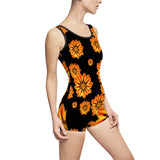 Our "Flower Child" Black out Women's Vintage Swimsuit