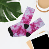 Our "Pink Marble" DTG Socks