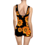 Our "Flower Child" Black out Women's Vintage Swimsuit