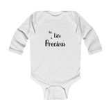 The "All life is precious" Infant Long Sleeve Bodysuit