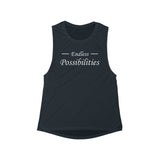 The "Endless Possibilities" (white text) Women's Flowy Scoop Muscle Tank